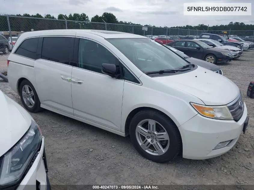 2013 Honda Odyssey Touring/Touring Elite VIN: 5FNRL5H93DB007742 Lot: 40247073