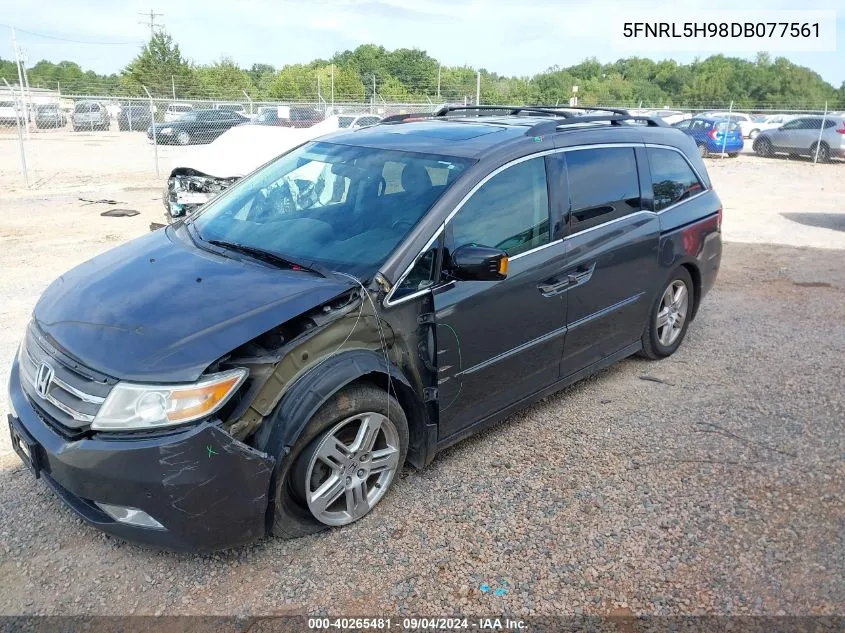 2013 Honda Odyssey Touring/Touring Elite VIN: 5FNRL5H98DB077561 Lot: 40265481