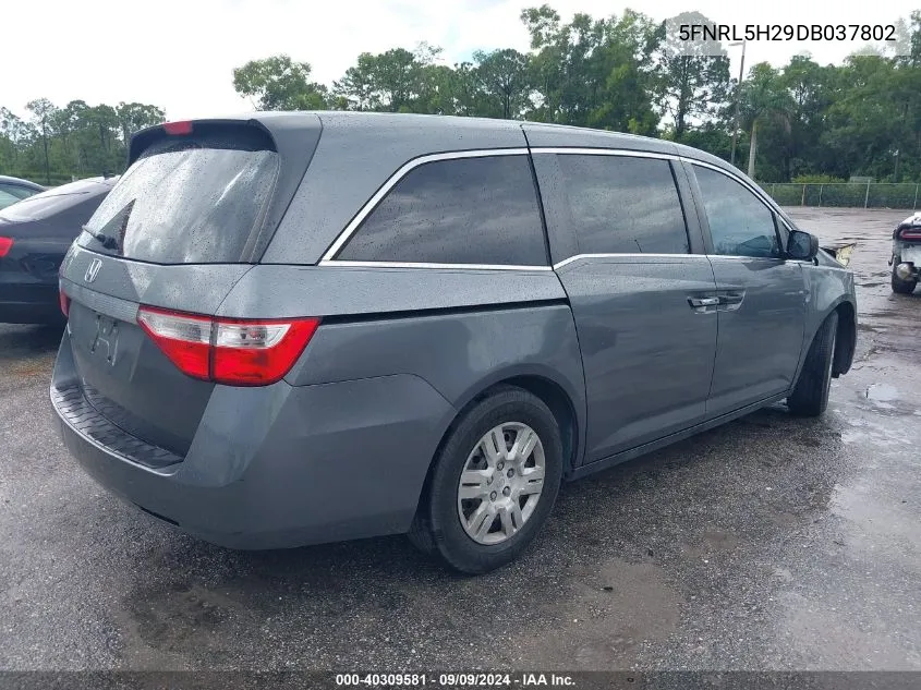 2013 Honda Odyssey Lx VIN: 5FNRL5H29DB037802 Lot: 40309581