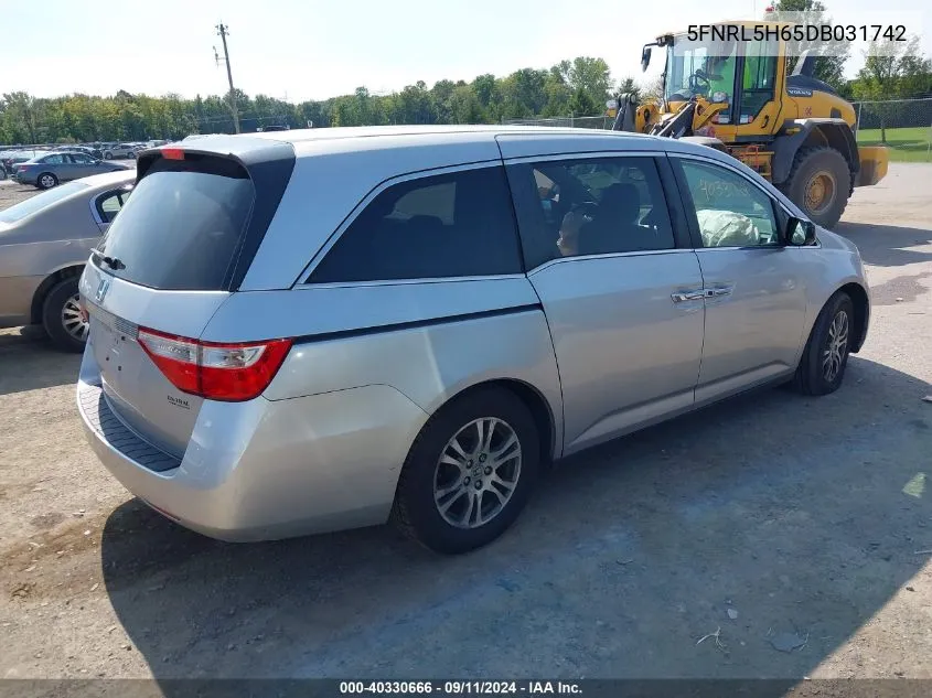 2013 Honda Odyssey Ex-L VIN: 5FNRL5H65DB031742 Lot: 40330666