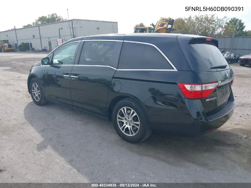 2013 Honda Odyssey Exl VIN: 5FNRL5H60DB090391 Lot: 40334938