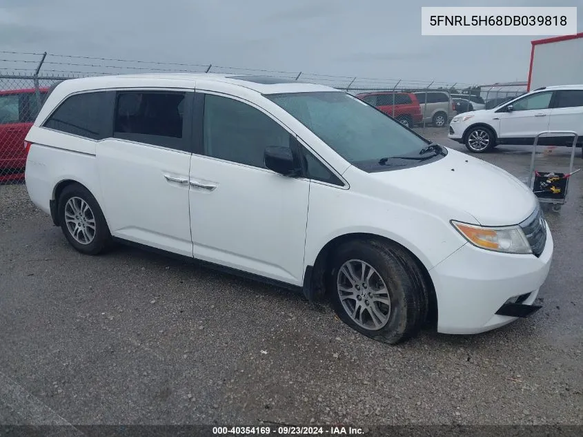 2013 Honda Odyssey Ex-L VIN: 5FNRL5H68DB039818 Lot: 40354169