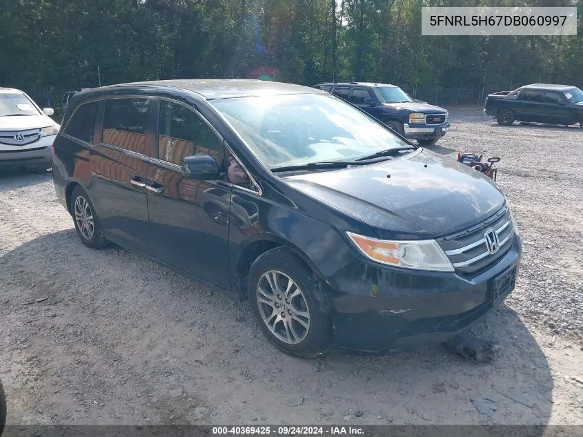 2013 Honda Odyssey Ex-L VIN: 5FNRL5H67DB060997 Lot: 40369425