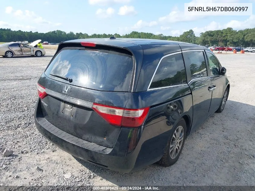 2013 Honda Odyssey Ex-L VIN: 5FNRL5H67DB060997 Lot: 40369425