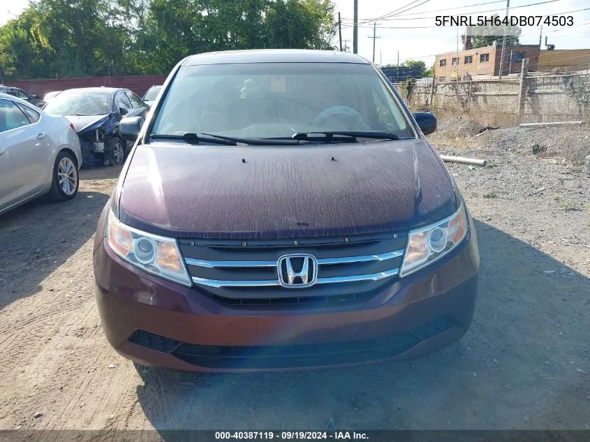 2013 Honda Odyssey Ex-L VIN: 5FNRL5H64DB074503 Lot: 40387119