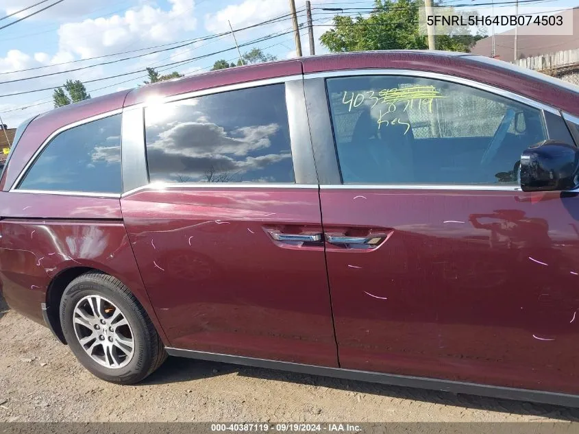 2013 Honda Odyssey Ex-L VIN: 5FNRL5H64DB074503 Lot: 40387119