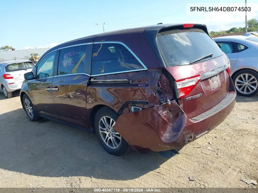 5FNRL5H64DB074503 2013 Honda Odyssey Ex-L