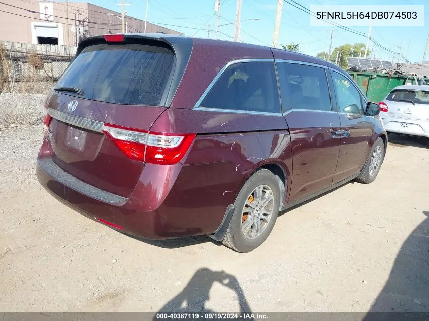 2013 Honda Odyssey Ex-L VIN: 5FNRL5H64DB074503 Lot: 40387119