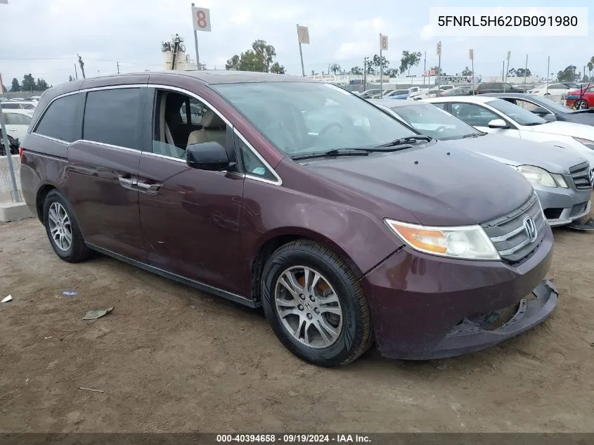 2013 Honda Odyssey Ex-L VIN: 5FNRL5H62DB091980 Lot: 40394658