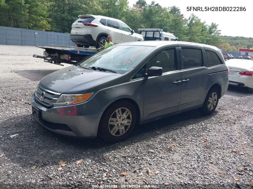 2013 Honda Odyssey Lx VIN: 5FNRL5H28DB022286 Lot: 40398899