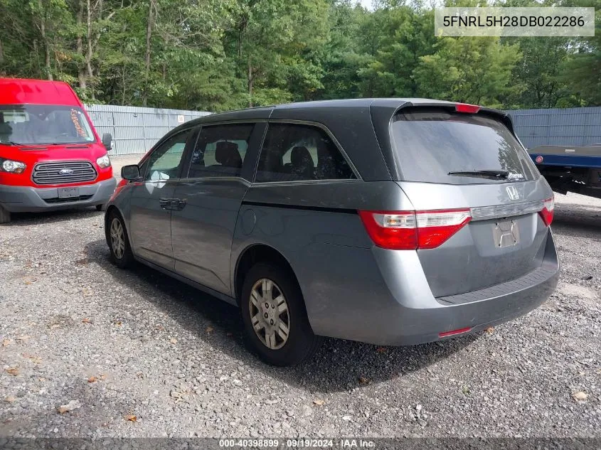 2013 Honda Odyssey Lx VIN: 5FNRL5H28DB022286 Lot: 40398899