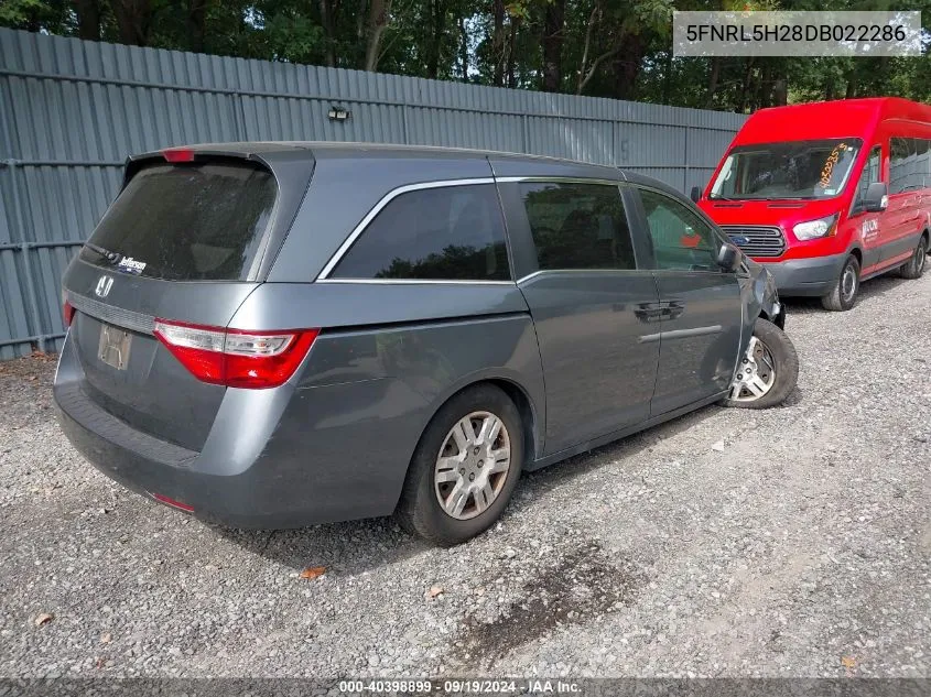 2013 Honda Odyssey Lx VIN: 5FNRL5H28DB022286 Lot: 40398899