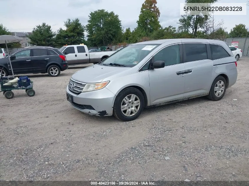 2013 Honda Odyssey Lx VIN: 5FNRL5H22DB083228 Lot: 40423186