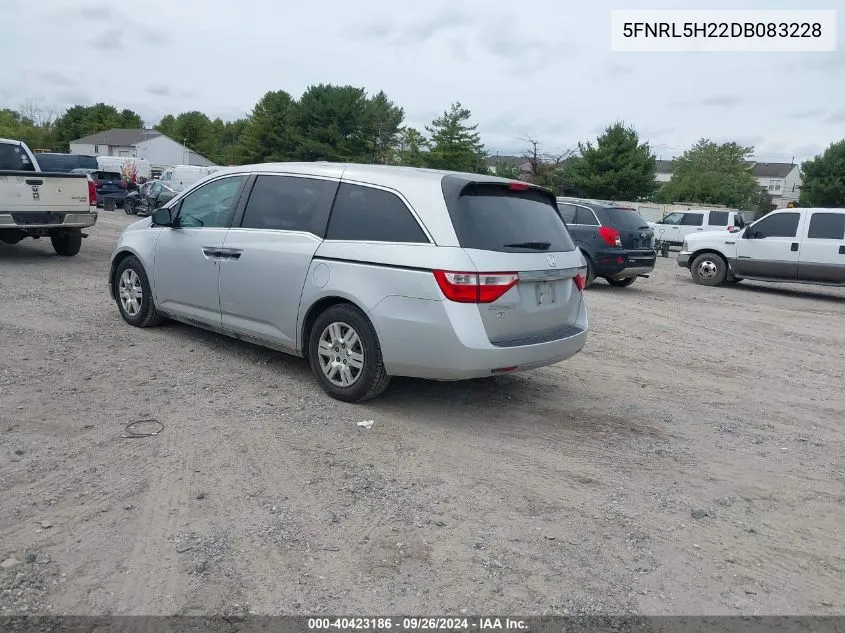 2013 Honda Odyssey Lx VIN: 5FNRL5H22DB083228 Lot: 40423186