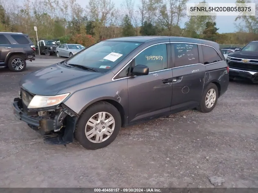 5FNRL5H20DB058375 2013 Honda Odyssey Lx