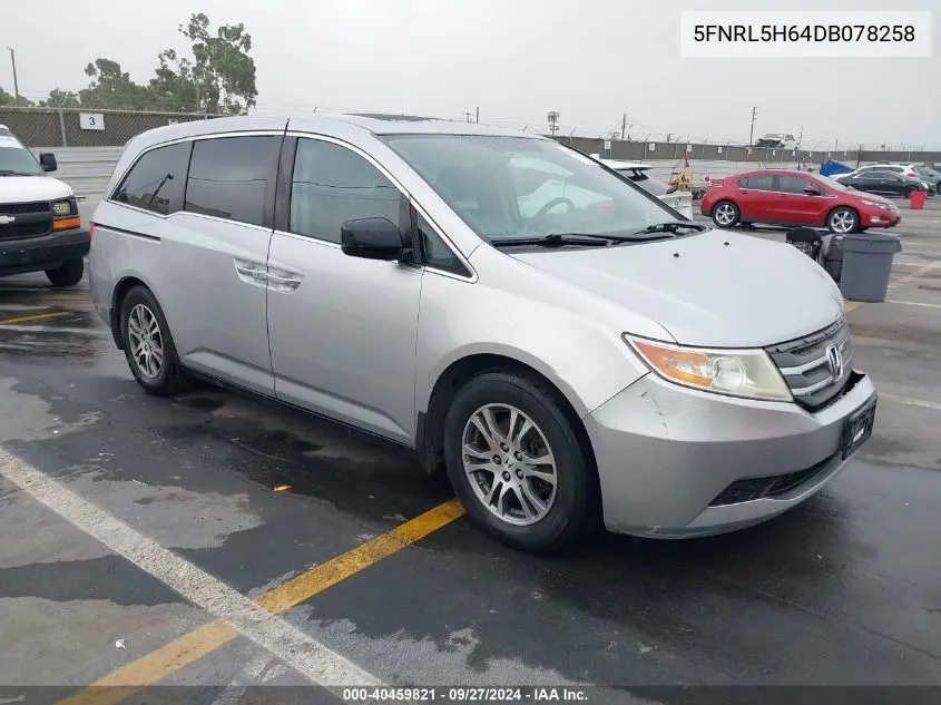 5FNRL5H64DB078258 2013 Honda Odyssey Ex-L