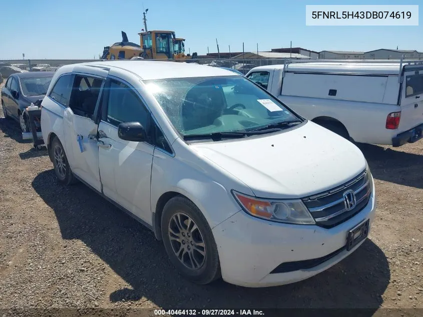 5FNRL5H43DB074619 2013 Honda Odyssey Ex