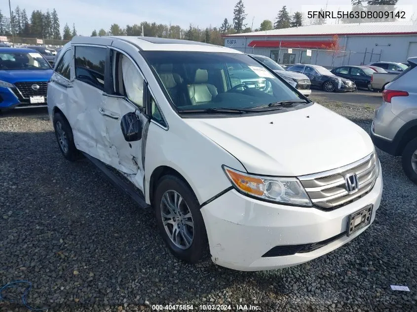 2013 Honda Odyssey Ex-L VIN: 5FNRL5H63DB009142 Lot: 40475854