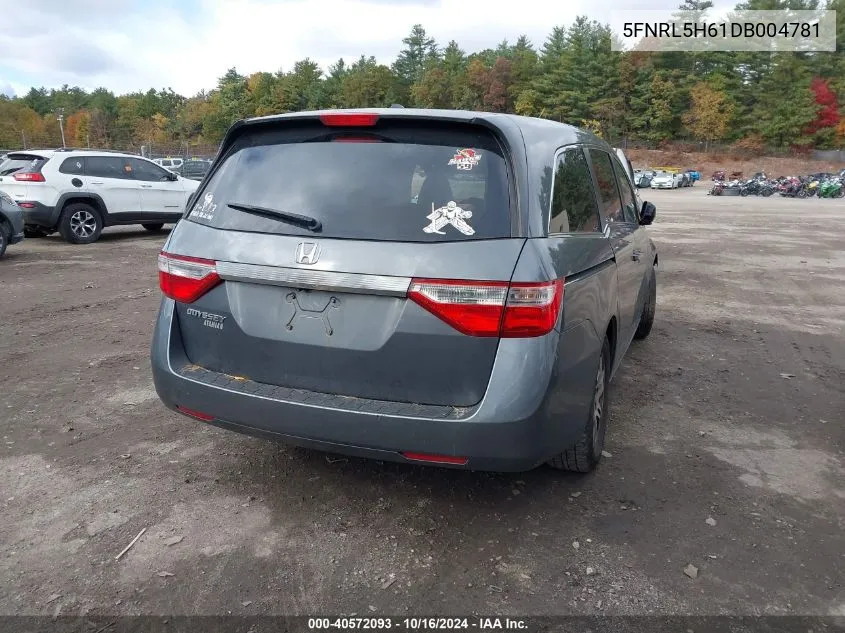 2013 Honda Odyssey Ex-L VIN: 5FNRL5H61DB004781 Lot: 40572093