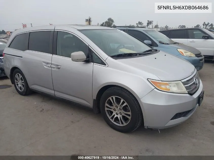 2013 Honda Odyssey Ex-L VIN: 5FNRL5H6XDB064686 Lot: 40627919