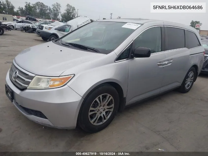 2013 Honda Odyssey Ex-L VIN: 5FNRL5H6XDB064686 Lot: 40627919