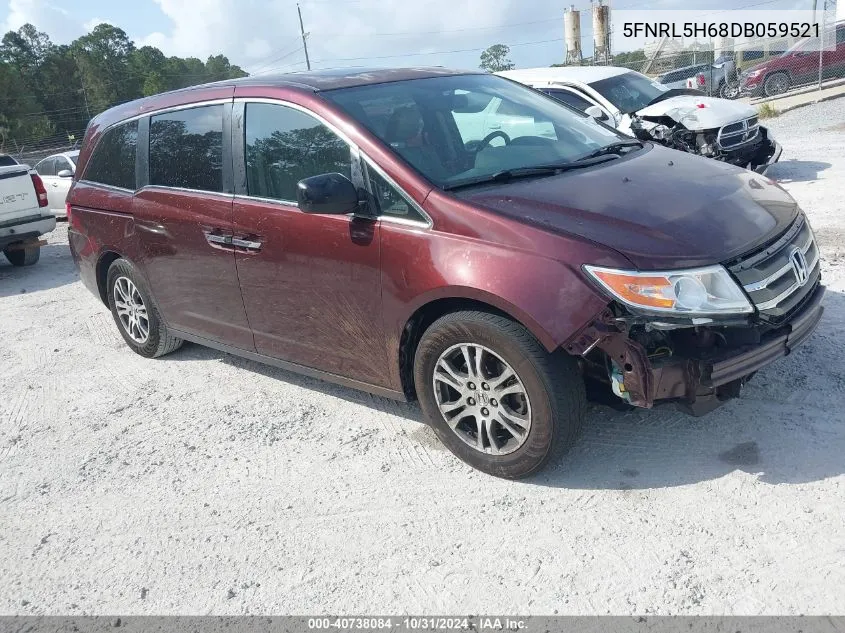 2013 Honda Odyssey Ex-L VIN: 5FNRL5H68DB059521 Lot: 40738084