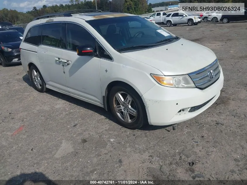 2013 Honda Odyssey Touring/Touring Elite VIN: 5FNRL5H93DB026324 Lot: 40742761