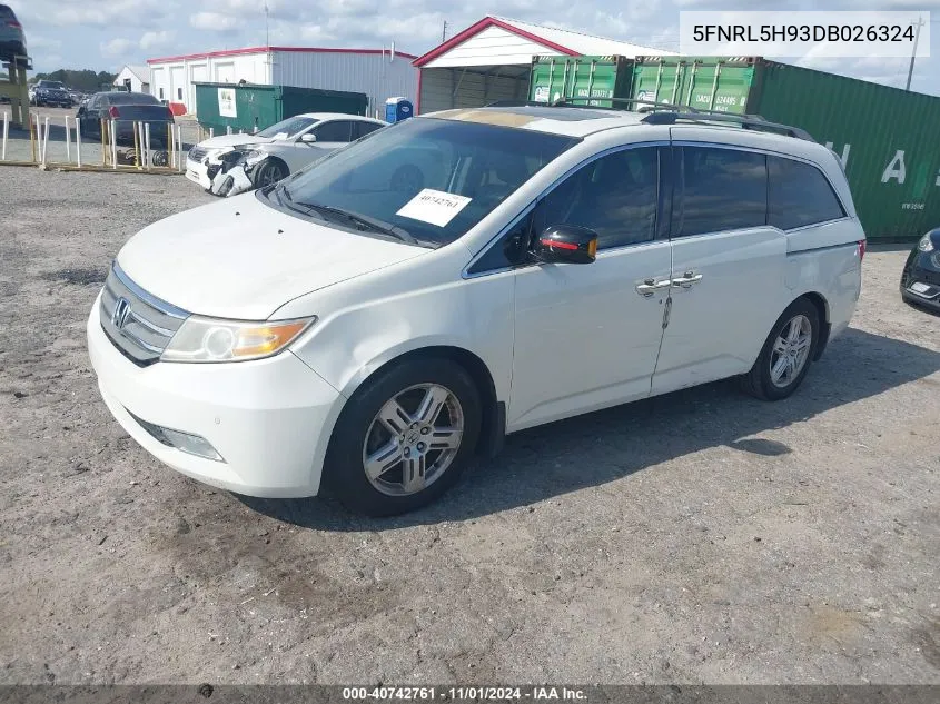 2013 Honda Odyssey Touring/Touring Elite VIN: 5FNRL5H93DB026324 Lot: 40742761