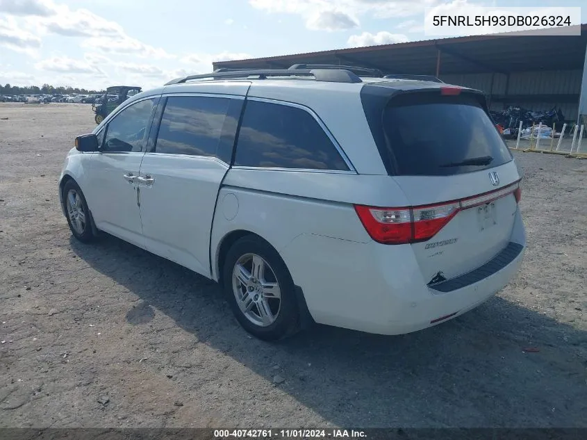 2013 Honda Odyssey Touring/Touring Elite VIN: 5FNRL5H93DB026324 Lot: 40742761