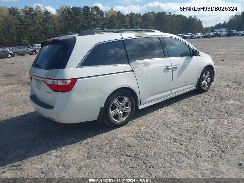 2013 Honda Odyssey Touring/Touring Elite VIN: 5FNRL5H93DB026324 Lot: 40742761