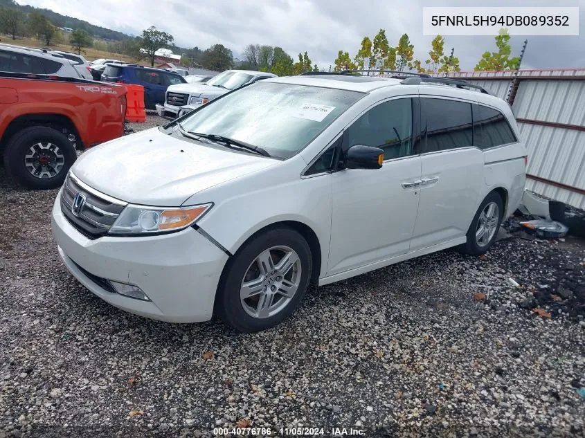 5FNRL5H94DB089352 2013 Honda Odyssey Touring/Touring Elite