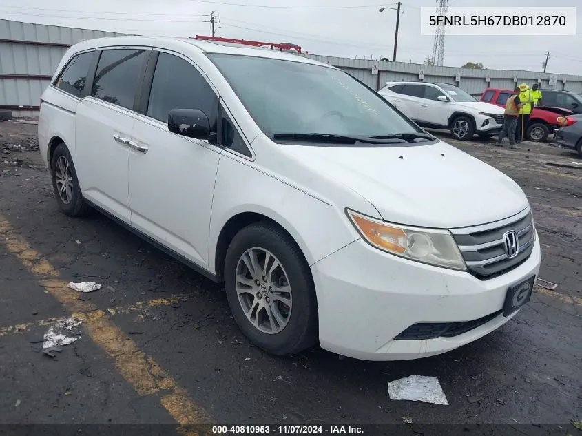 2013 Honda Odyssey Ex-L VIN: 5FNRL5H67DB012870 Lot: 40810953