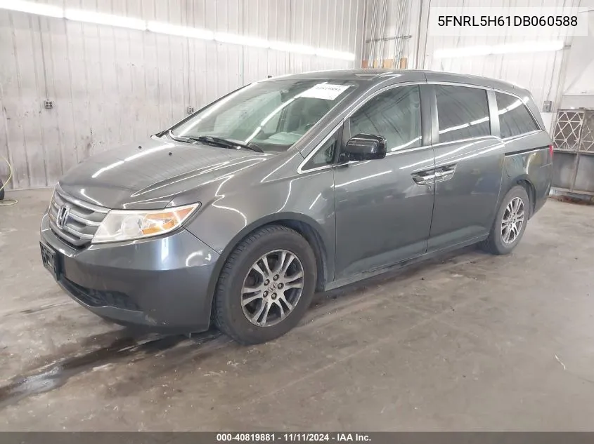 2013 Honda Odyssey Ex-L VIN: 5FNRL5H61DB060588 Lot: 40819881