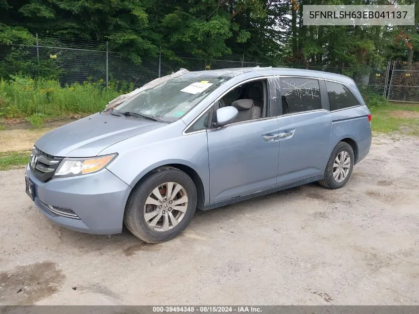 2014 Honda Odyssey Ex-L VIN: 5FNRL5H63EB041137 Lot: 39494348