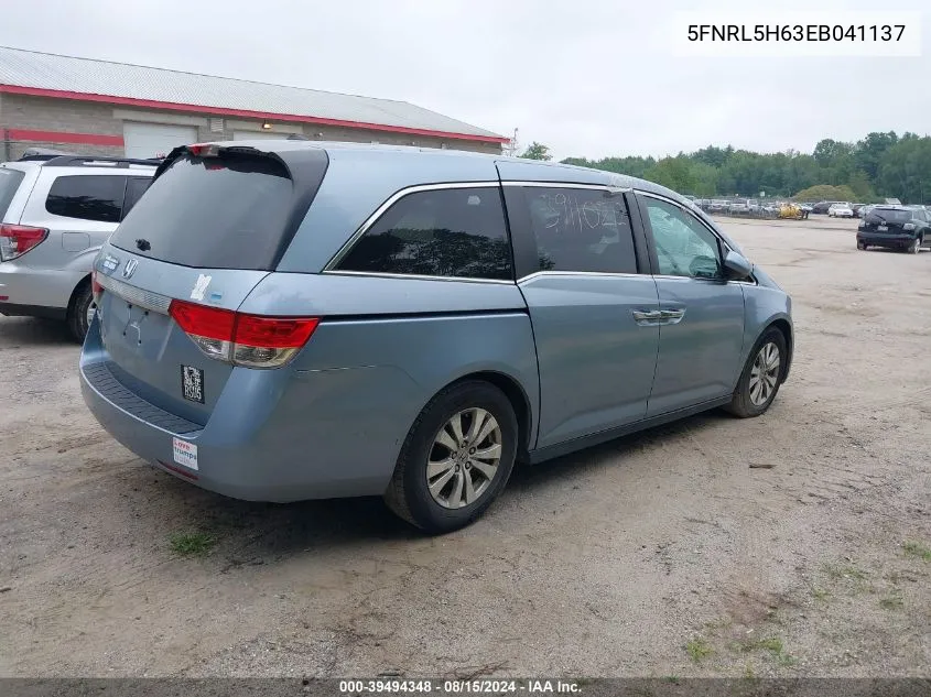 2014 Honda Odyssey Ex-L VIN: 5FNRL5H63EB041137 Lot: 39494348