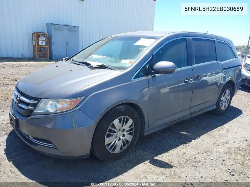 5FNRL5H22EB030689 2014 Honda Odyssey Lx