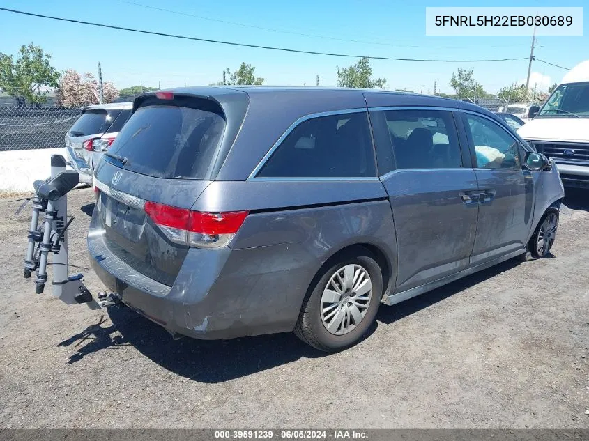 5FNRL5H22EB030689 2014 Honda Odyssey Lx