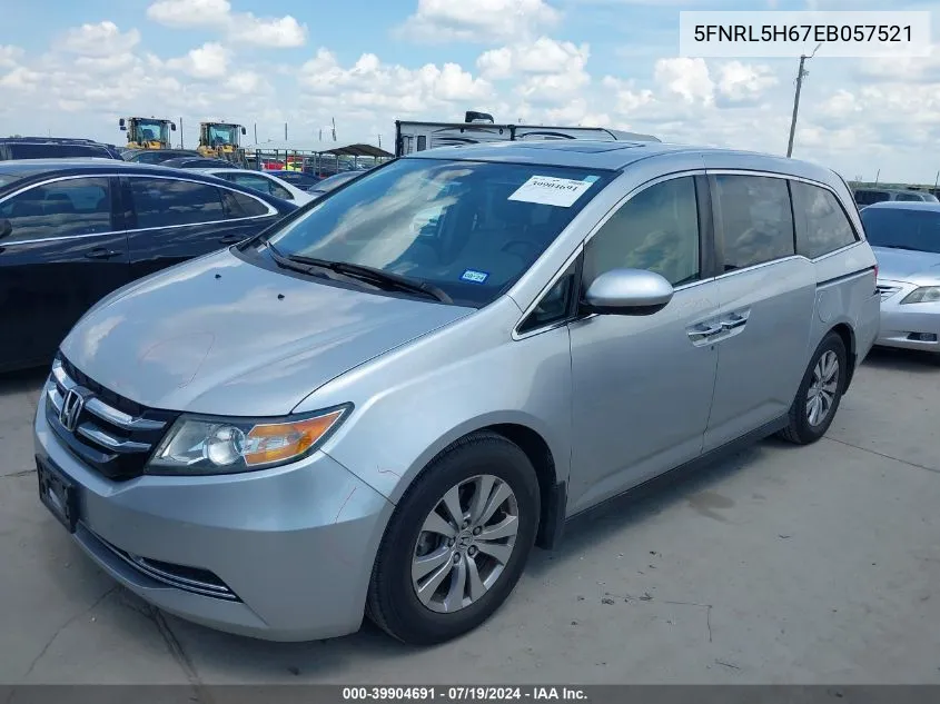 2014 Honda Odyssey Ex-L VIN: 5FNRL5H67EB057521 Lot: 39904691