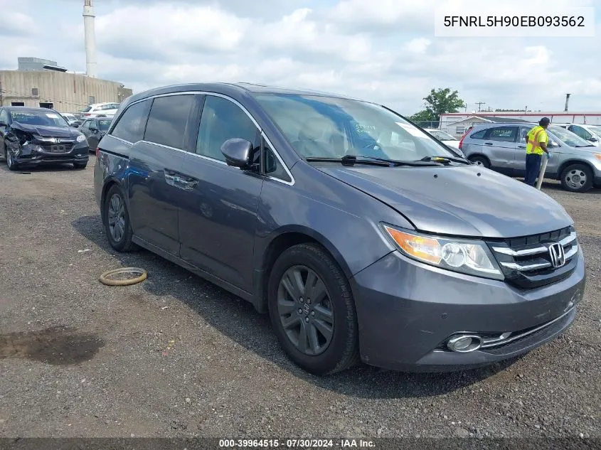 2014 Honda Odyssey Touring/Touring Elite VIN: 5FNRL5H90EB093562 Lot: 39964515