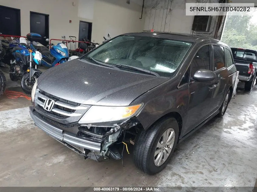 5FNRL5H67EB040282 2014 Honda Odyssey Ex-L