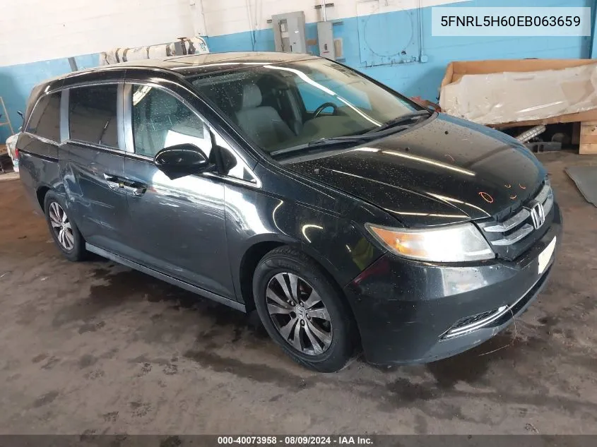 2014 Honda Odyssey Ex-L VIN: 5FNRL5H60EB063659 Lot: 40073958