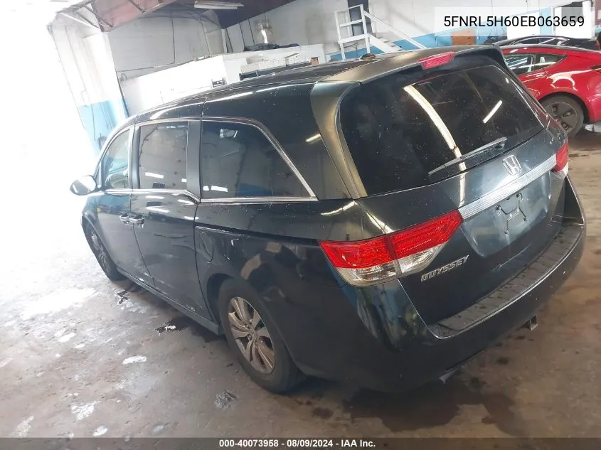 5FNRL5H60EB063659 2014 Honda Odyssey Ex-L