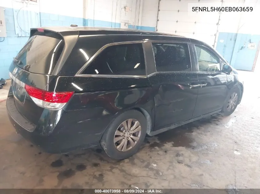 5FNRL5H60EB063659 2014 Honda Odyssey Ex-L