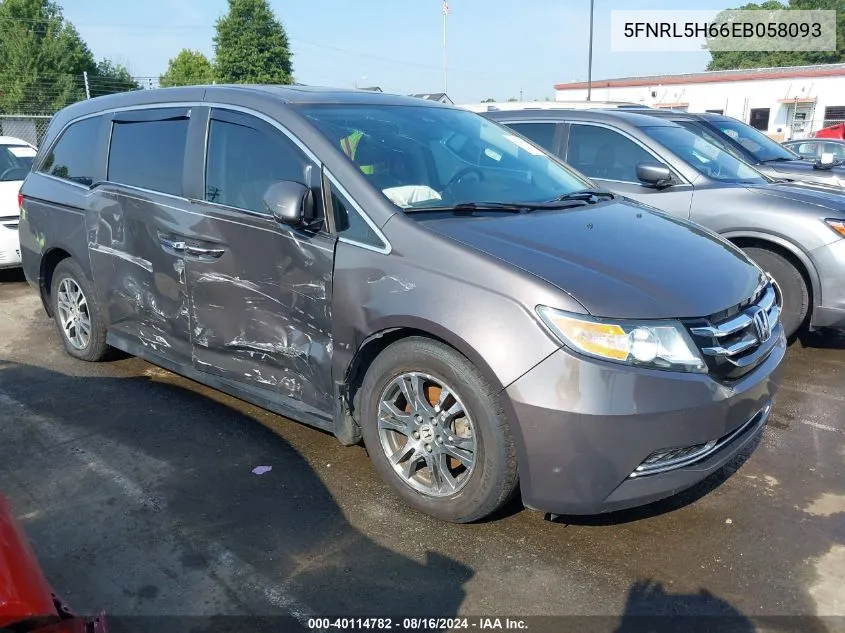 5FNRL5H66EB058093 2014 Honda Odyssey Ex-L