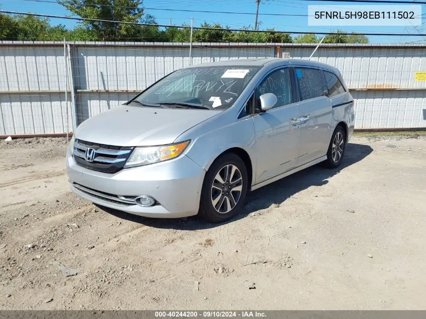 5FNRL5H98EB111502 2014 Honda Odyssey Touring/Touring Elite