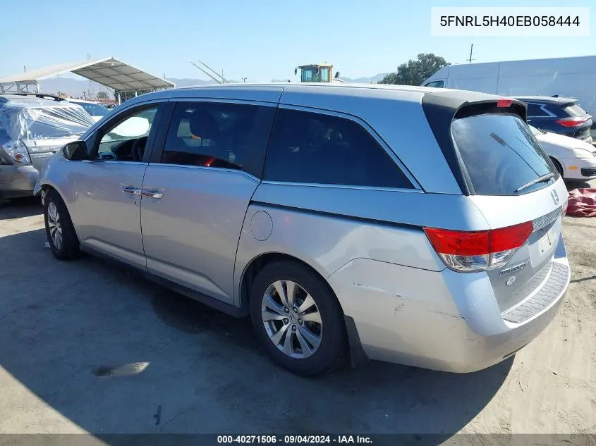 5FNRL5H40EB058444 2014 Honda Odyssey Ex