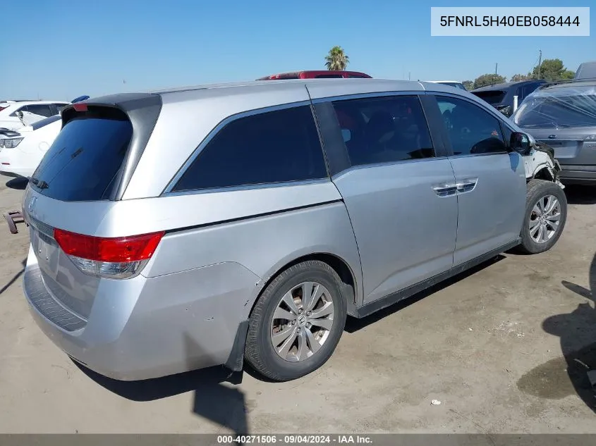 5FNRL5H40EB058444 2014 Honda Odyssey Ex