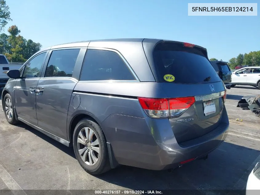 5FNRL5H65EB124214 2014 Honda Odyssey Ex-L