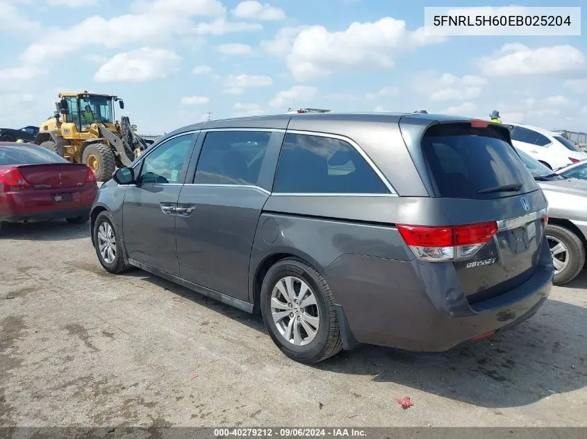 2014 Honda Odyssey Ex-L VIN: 5FNRL5H60EB025204 Lot: 40279212