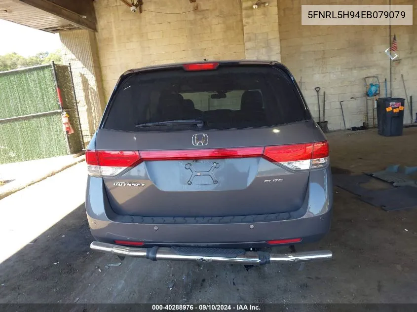 5FNRL5H94EB079079 2014 Honda Odyssey Touring/Touring Elite